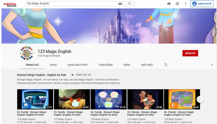 kênh youtube học tiếng anh cho trẻ em 123-magic-english