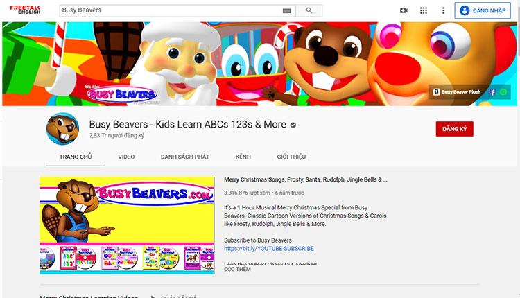 kênh youtube học tiếng anh cho trẻ em busy-beavers
