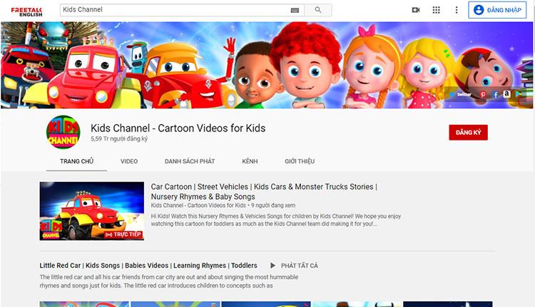 kênh youtube học tiếng anh cho trẻ em kids-channel