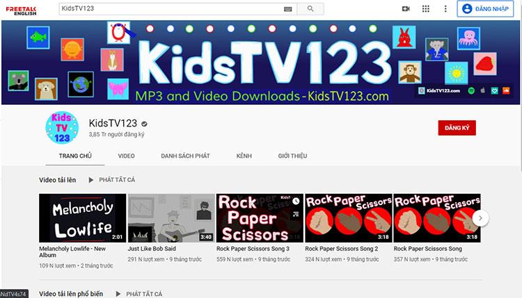 kênh youtube học tiếng anh cho trẻ em kidstv123